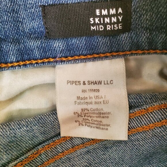 Veronica Beard Emma Skinny Mid Rise Jeans Stretch Denim Blue Mist Sz 24 - Picture 6 of 6